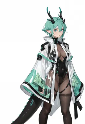 Futuristic Dragon Girl in Techwear