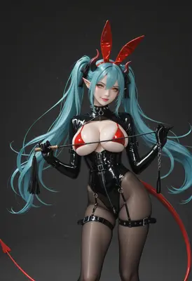 Sultry Demon Bunny in Latex