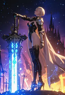 Knight of the Glowing Blue Blade