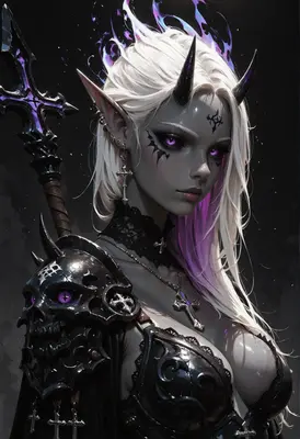 Ethereal Dark Elf Demon Warrior