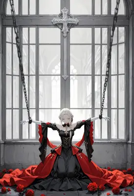 Chained Maiden in Gothic Cathedral