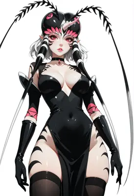 Elegant Insectoid Queen in Black