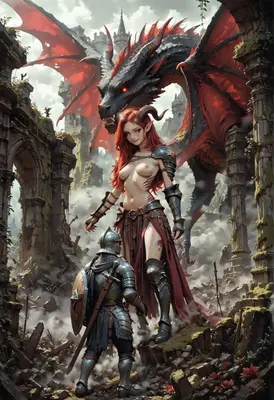 Demon Queen and the Armored Knight