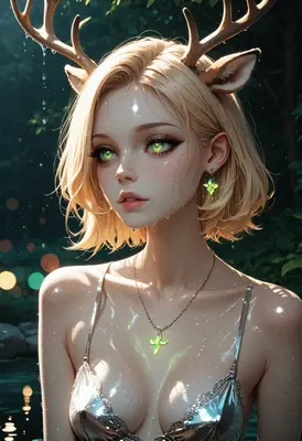 Enchanted Fawn in the Rain