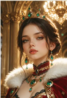 Regal Queen with Emerald Crown
