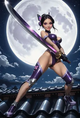 Purple Butterfly Moonlight Blade Warrior