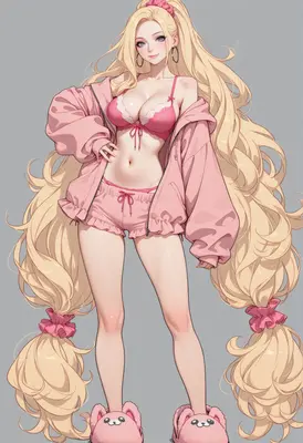 Blonde Beauty in Pink Loungewear