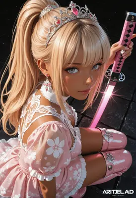 Princess Warrior with Glowing Blade