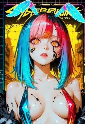 Neon Cyberpunk Bunny Girl Portrait
