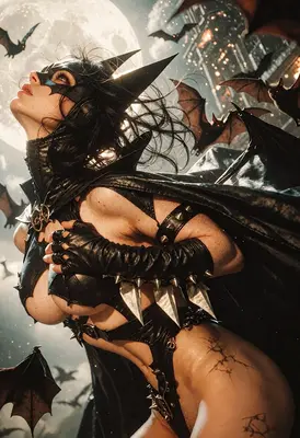 Dark Knightress Under the Full Moon