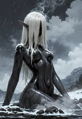 Shadow Elf in Snowy Rain