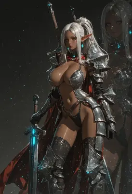 Dark Elf Warrior in Enchanted Armor