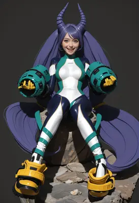 Energetic Heroine With Mechanical Gauntlets