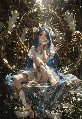 Celestial Queen on a Golden Throne