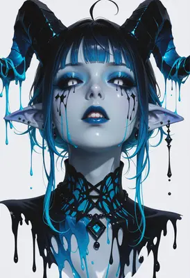 Ethereal Demon Queen in Liquid Ink