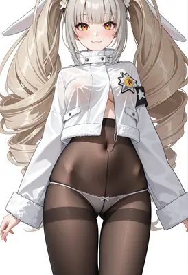 Cute Bunny Girl in Transparent Jacket