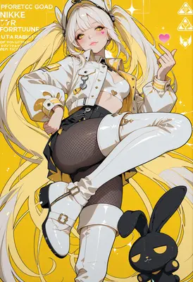 Blonde Anime Girl with Bunny Companion