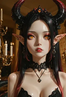 Gothic Demon Queen in Candlelight