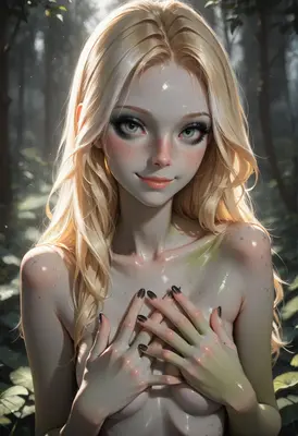 Ethereal Blonde Nymph in Enchanted Forest