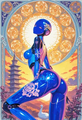 Celestial Automaton in Art Nouveau Style