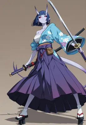Oni Warrior With Dual Katanas