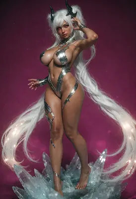 Ethereal Silver Armored Demon Queen