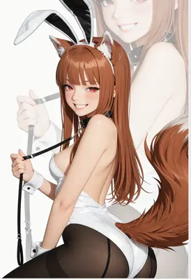 Playful Wolf Girl in Bunny Suit