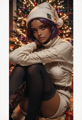 Cozy Christmas Evening Portrait