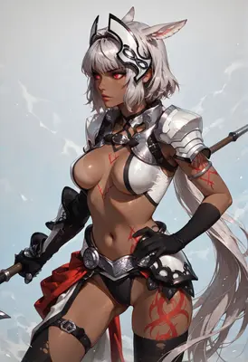 Warrior Maiden with Red Tattoos