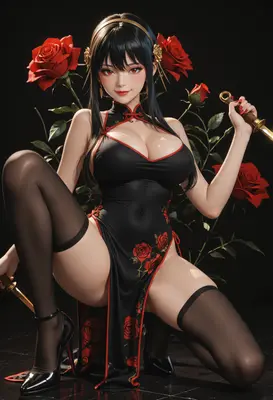 Thorn Princess in Floral Cheongsam