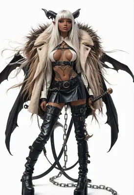 Demon Warrior in Fur and Leather