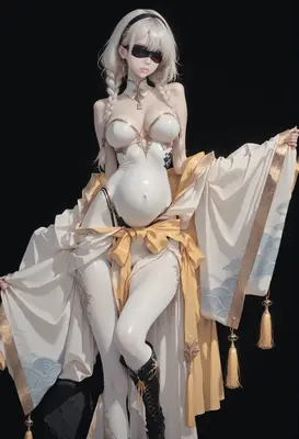 Elegant White And Gold Shrine Maiden