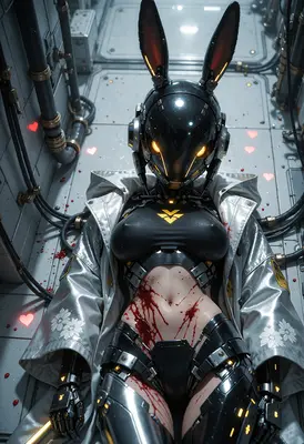 Wounded Cybernetic Bunny Warrior