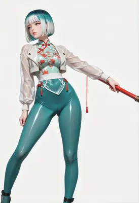 Modern Cybernetic Warrior in Teal