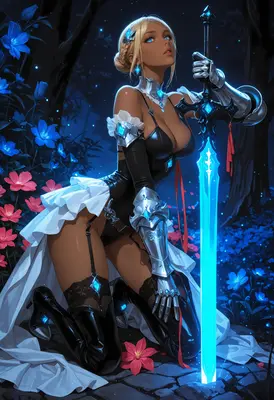 Knight of the Glowing Blue Blade