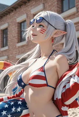 Patriotic Summer Elf Beach Day