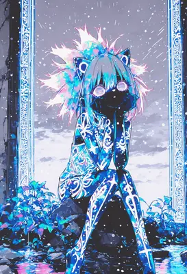 Celestial Being of Radiant Neon Light