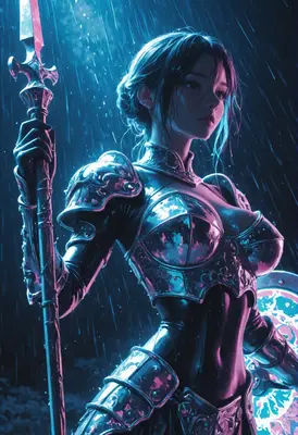 Warrior Maiden in the Midnight Rain