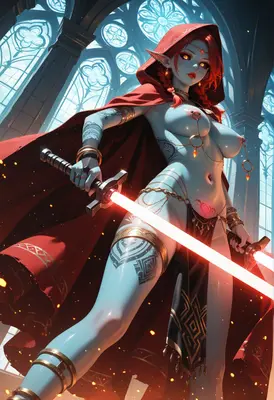 Crimson Hooded Elf Warrior