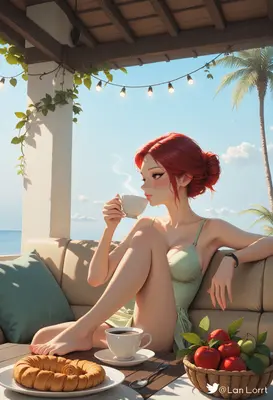 Morning Coffee on a Sunny Terrace