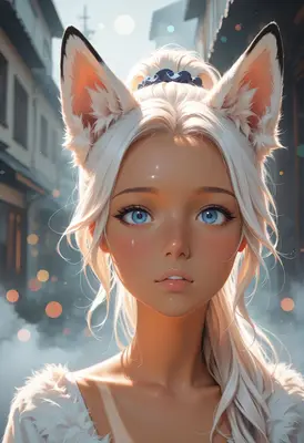 Ethereal Fox Girl Portrait