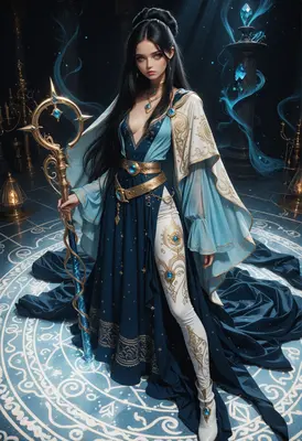 Mystic Sorceress in Celestial Robes