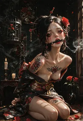 Captive Rose in a Darkened Room