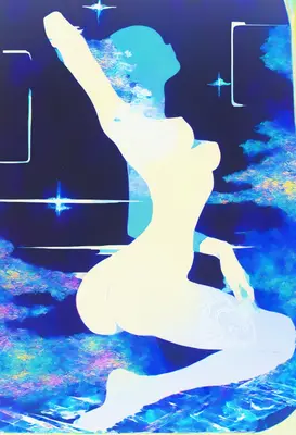 Ethereal Silhouette in Cosmic Blue