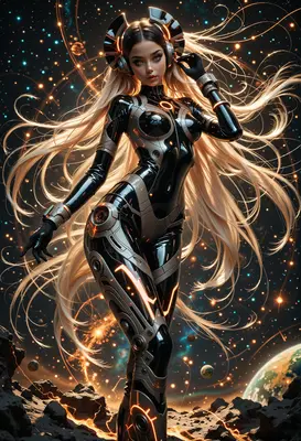 Cosmic Cybernetic Beauty in Space