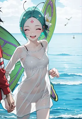 Joyful Fairy Strolling by the Sea