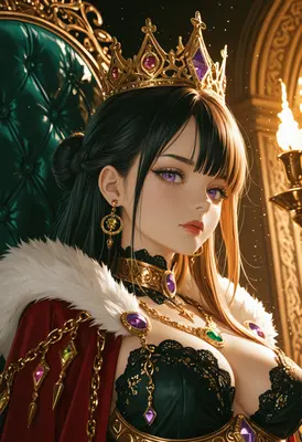 Regal Queen on an Ornate Throne