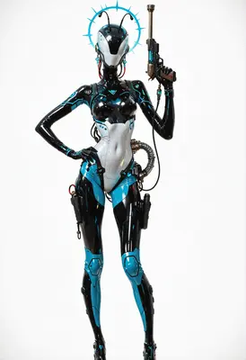 Cybernetic Halo Warrior with Plasma Pistol