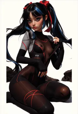 Futuristic Cyberpunk Girl in Techwear