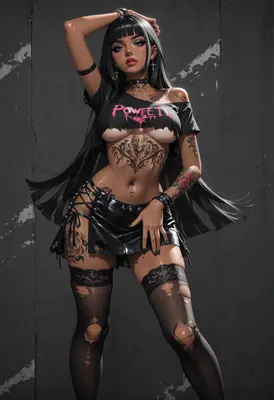 Edgy Alternative Girl With Tattoos